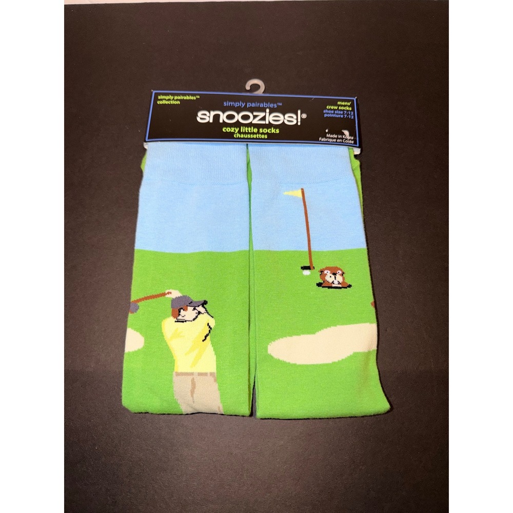 Snoozies Gopher The Green‎ Golf Crew Socks Blue Green Sz 7-12 MSPS-1606 NEW